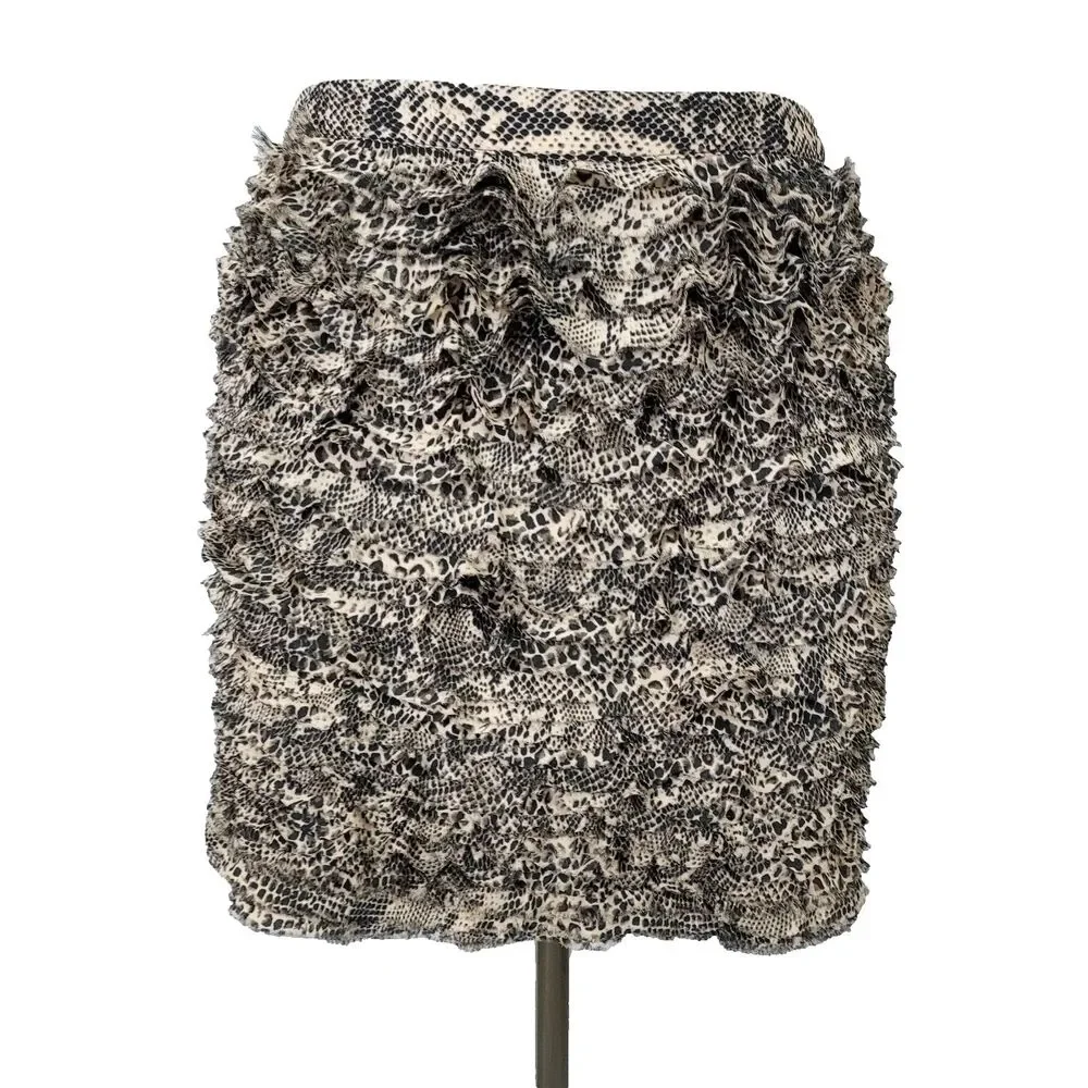 MICHAEL Michael Kors Womens size 12 Snake Print Tiered Ruffled Skirt NWT